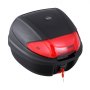 VEVOR Motorcycle Top Case, Universal Durable PP Material Motorbike Tail Box with Reflective Panel, 38L Waterproof Detachable Motorcycle Top Box with Multi-Hole Base, Fit for 99% of Motorcycle Frames