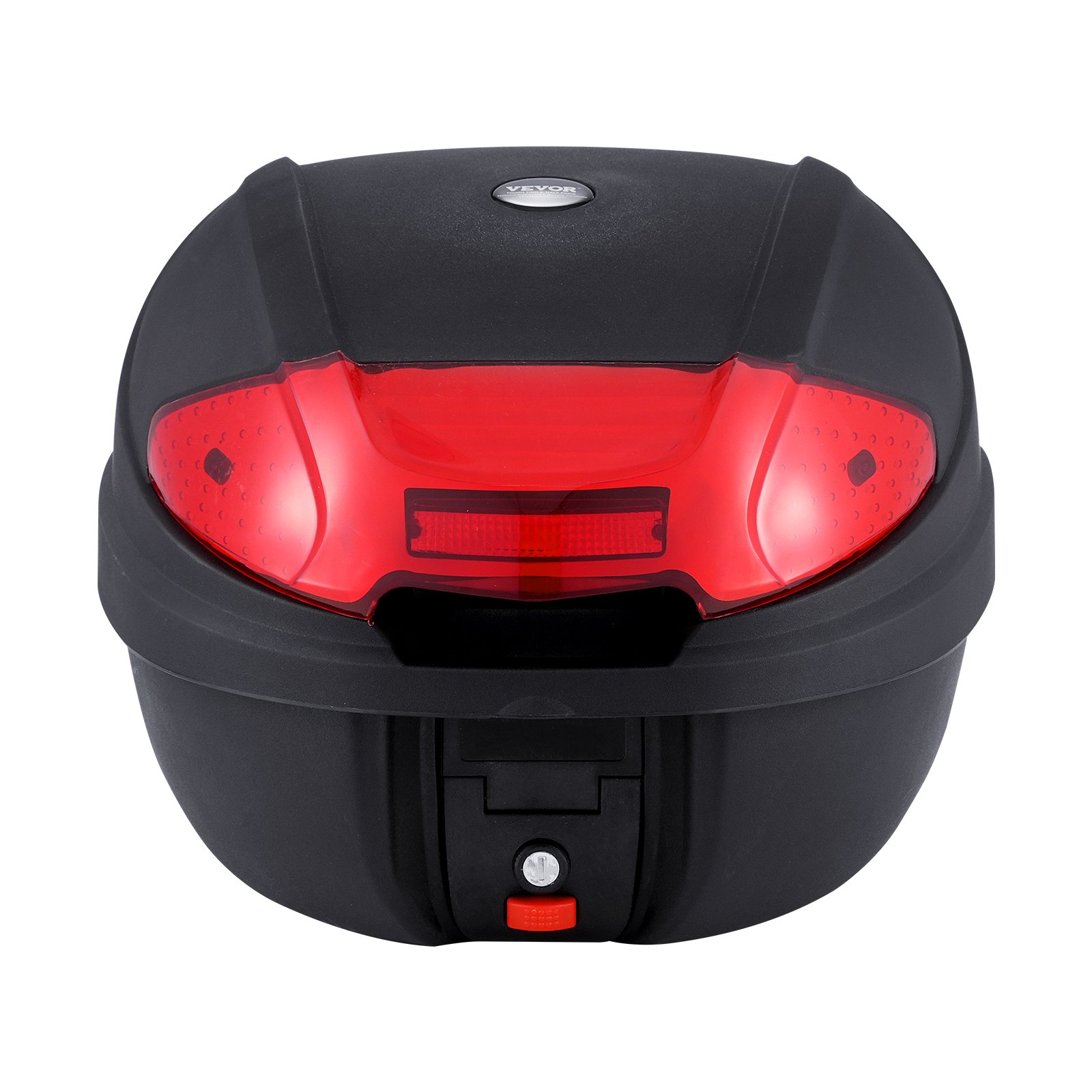 VEVOR Motorcycle Top Case, Universal Durable PP Material Motorbike Tail Box with Reflective Panel, 38L Waterproof Detachable Motorcycle Top Box with Multi-Hole Base, Fit for 99% of Motorcycle Frames