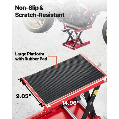 Mootorratta käärtõstuk 499 kg, 95–340 mm, punane/must — pilt 6
