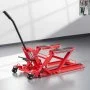 VEVOR Hydraulic Motorcycle Lift Jack, 680 kg Capacity, ATV Lift Jack Portable Motorcycle Hoist Stand with 4 Wheels, 115-385 mm Height Range, Hydraulic Foot-Operated Hoist Stand for ATVs, Dirt Bikes