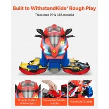 VEVOR Motorcycle Engine Toy, 25 Pieces, Motorcycle Mechanic Toy with Removable Parts, Lights & Sounds, Simulated Riding & Track Racing, Kids Mechanic Workshop Set for Toddler 3 Years and Up, Red