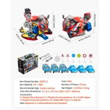 VEVOR Motorcycle Engine Toy, 25 Pieces, Motorcycle Mechanic Toy with Removable Parts, Lights & Sounds, Simulated Riding & Track Racing, Kids Mechanic Workshop Set for Toddler 3 Years and Up, Red