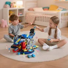 VEVOR Motorcycle Engine Toy, 25 Pieces, Motorcycle Mechanic Toy with Removable Parts, Lights & Sounds, Simulated Riding & Track Racing, Kids Mechanic Workshop Set for Toddler 3 Years and Up, Blue