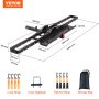 VEVOR Motorcycle Carrier, 600 LBS Steel Motorcycle Carrier Hitch Mount with Loading Ramp, Scooter Dirt Bike Trailer Hauler with Ratchet Straps and Stabilizer, for Car, Truck with 2" Hitch Receiver
