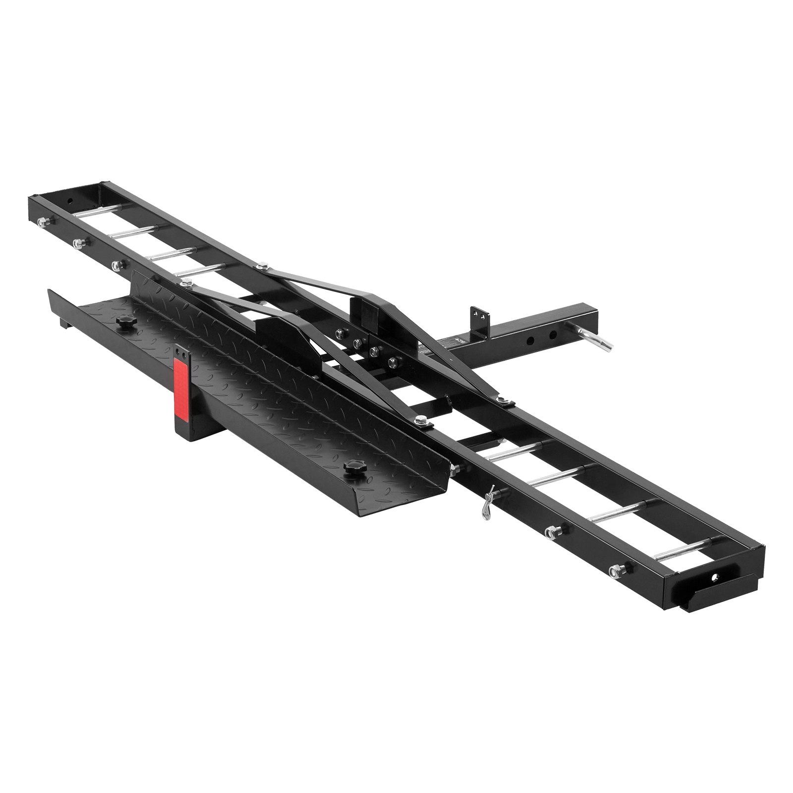VEVOR Motorcycle Carrier, 600 LBS Steel Motorcycle Carrier Hitch Mount with Loading Ramp, Scooter Dirt Bike Trailer Hauler with Ratchet Straps and Stabilizer, for Car, Truck with 2" Hitch Receiver