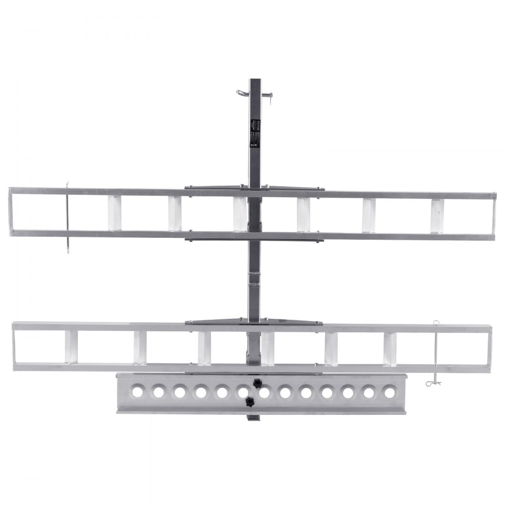 VEVOR Motorcycle Carrier, 2-Bike 272.2 kg Aluminum Motorcycle Carrier Hitch Mount, Loading Ramp, Scooter Dirt Bike Trailer Hauler, Ratchet Straps and Stabilizer, for Car, Truck with 5.1 cm Hitch Receiver