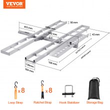 VEVOR Motorcycle Carrier, 2-Bike 272.15KGS Aluminum Motorcycle Carrier Hitch Mount, Loading Ramp, Scooter Dirt Bike Trailer Hauler, Ratchet Straps and Stabilizer, for Car, Truck with 2" Hitch Receiver