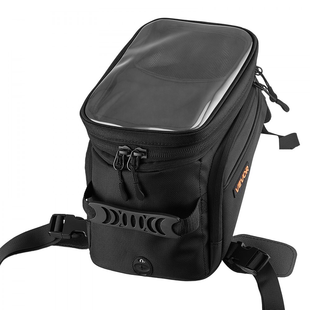 VEVOR Motorcycle Tank Bag Extra Large Black Motorbike Storage Bag Accessory, For ADV, Dual Sport, Touring & Dirt Bikes, Touchscreen Phone Map Pocket, YKK Zippers, Quick-Release Straps, with Rain Cover