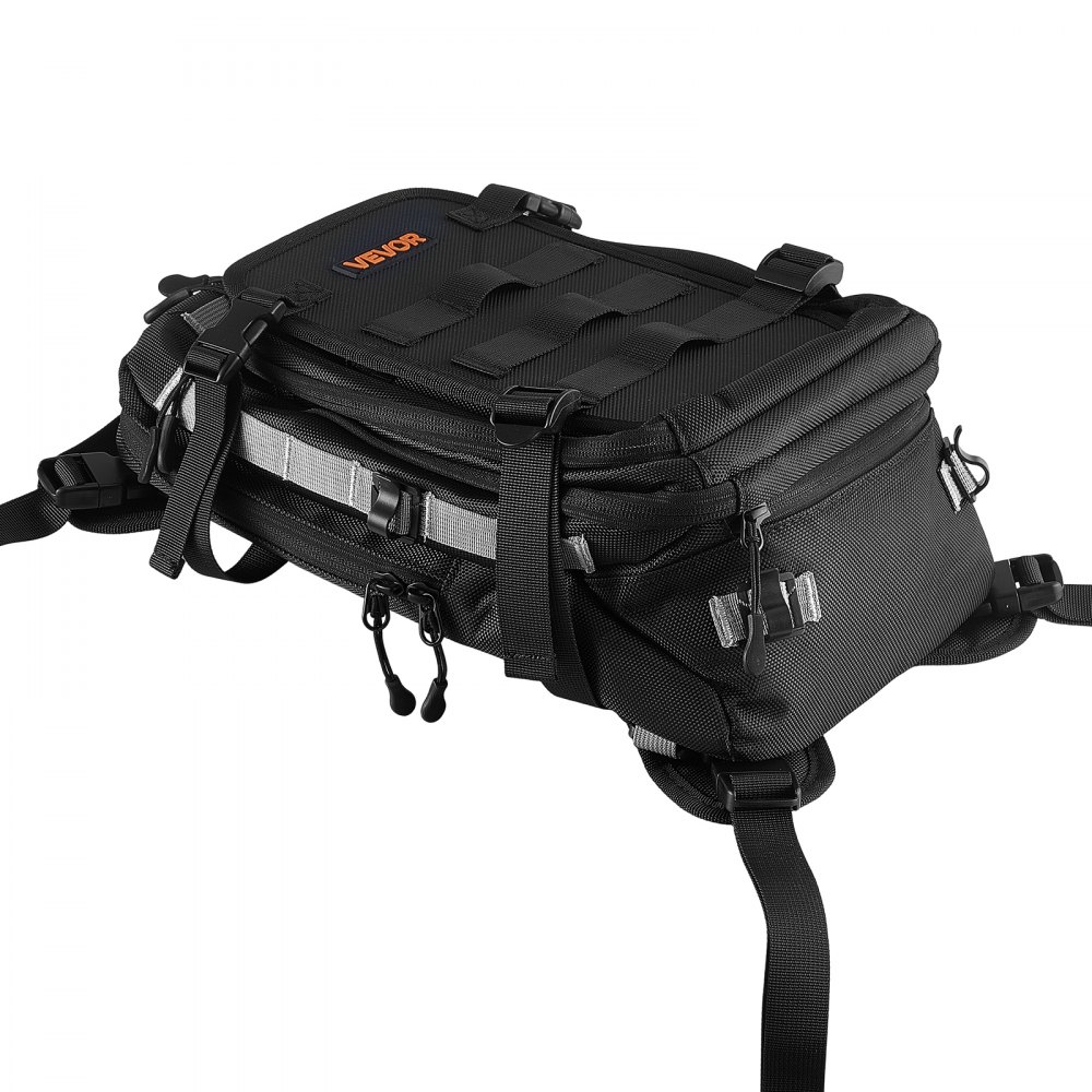 VEVOR Tank Bag, Large Black Motorcycle Storage Backpack Hydration Bladder, Universal Fits ADV, Sport, Touring, and Dirt Bikes, YKK Zippers, Multi-Pocket Compartment,Hidden Shoulder Strap, Rain Cover