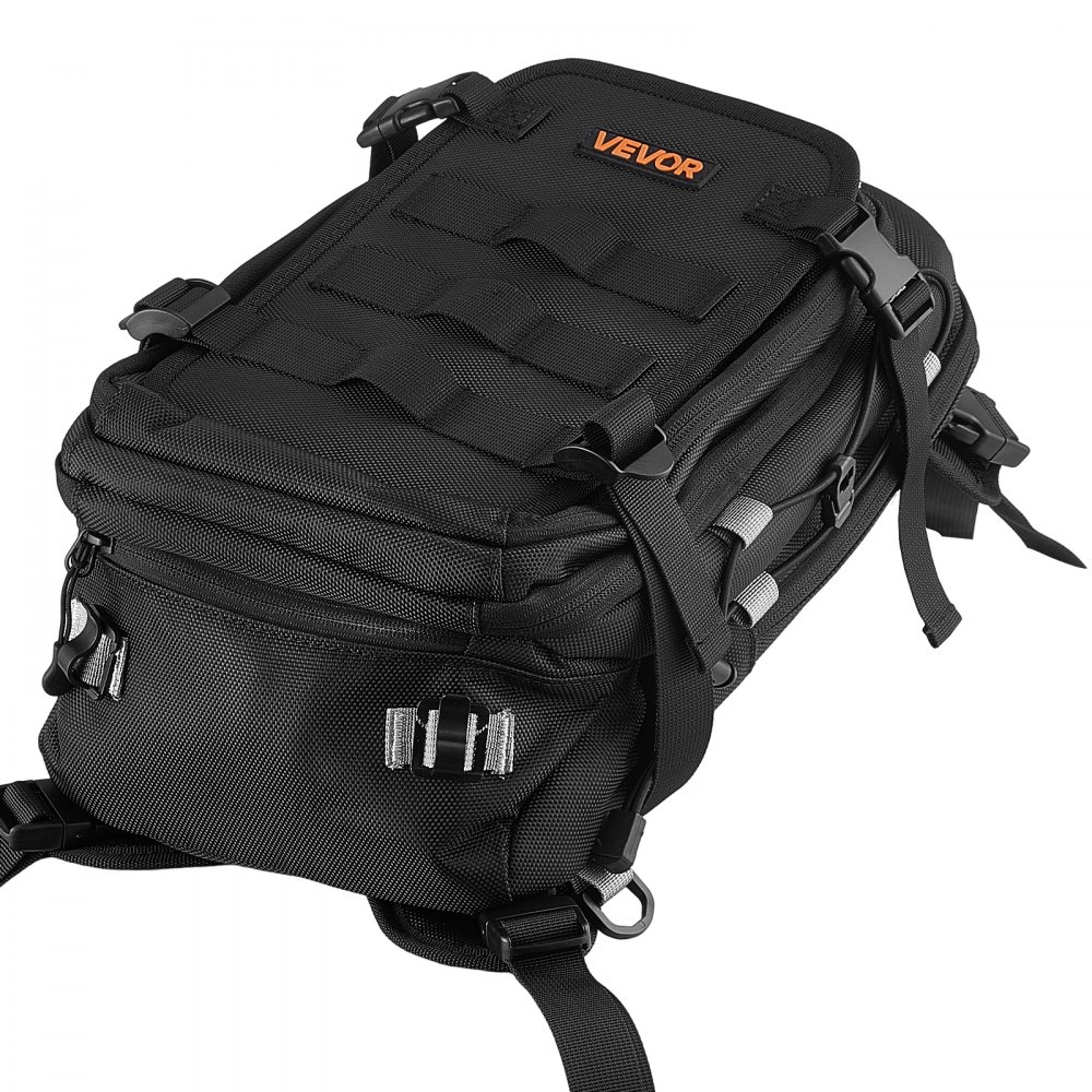 VEVOR Tank Bag, Large Black Motorcycle Storage Backpack Hydration Bladder, Universal Fits ADV, Sport, Touring, and Dirt Bikes, YKK Zippers, Multi-Pocket Compartment,Hidden Shoulder Strap, Rain Cover