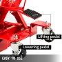 VEVOR Hydraulic Motorcycle Scissor Jack with 1,500LBS Load Capacity, Motorcycle/ATV Jack Hoist Stand Portable Lift Table, Adjustable Motorcycle Lift Jack, with Built-In Lock Pin Red