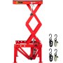 VEVOR Hydraulic Motorcycle Lift Table 300LBS, red scissor lift table with Fastening Straps, Adjustable motorcycle lift stand