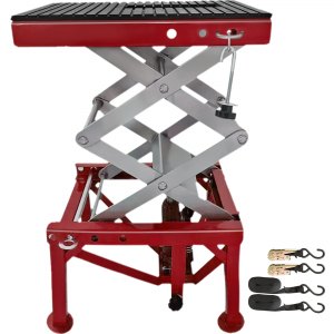 Motorcycle Scissor Lift Jack - 1100 Lb Capacity, Air/Hydraulic, Steel Construction