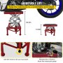 VEVOR Motorcycle Jack, Hydraulic Motorcycle Scissor Jack with 300LBS Load Capacity, Portable Lift Table, Adjustable Motorcycle Lift Jack, Red Motorcycle Lift Stand