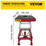 VEVOR Motorcycle Jack, Hydraulic Motorcycle Scissor Jack with 300LBS Load Capacity, Portable Lift Table, Adjustable Motorcycle Lift Jack, Red Motorcycle Lift Stand with Lockable Casters