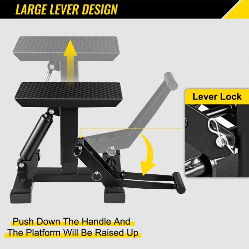 VEVOR Motorcycle Dirt Bike Lift Stand, 882 Lbs Heavy Duty Motorcycle Lift Repair Stand, 9.0"-16.5" Adjustable Steel Lift Stand Dirt Bike Maintenance Table Rack, Black Jack Hoist Height Lifting Stand