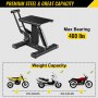 VEVOR Motorcycle Dirt Bike Lift Stand, 882 Lbs Heavy Duty Motorcycle Lift Repair Stand, 9.0"-16.5" Adjustable Steel Lift Stand Dirt Bike Maintenance Table Rack, Black Jack Hoist Height Lifting Stand