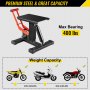 VEVOR Motorcycle Dirt Bike Lift Stand, 882 Lbs Heavy Duty Motorcycle Lift Repair Stand, 9.0"-16.5" Adjustable Steel Lift Stand Dirt Bike Maintenance Table Rack, Black/Red Jack Hoist Height Lift Stand