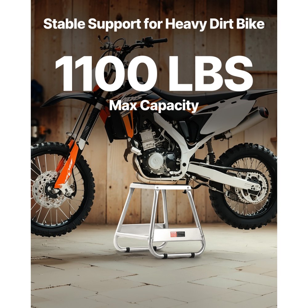 VEVOR Dirt Bike Stand, 1100 lbs Load Capacity Dirtbike Pit Stand, Universal Non-Slip Off-Road Steel Heavy Duty Dirtbike Maintenance Lift, Moto Box Stand for Motorcycle & Powersports Maintainence