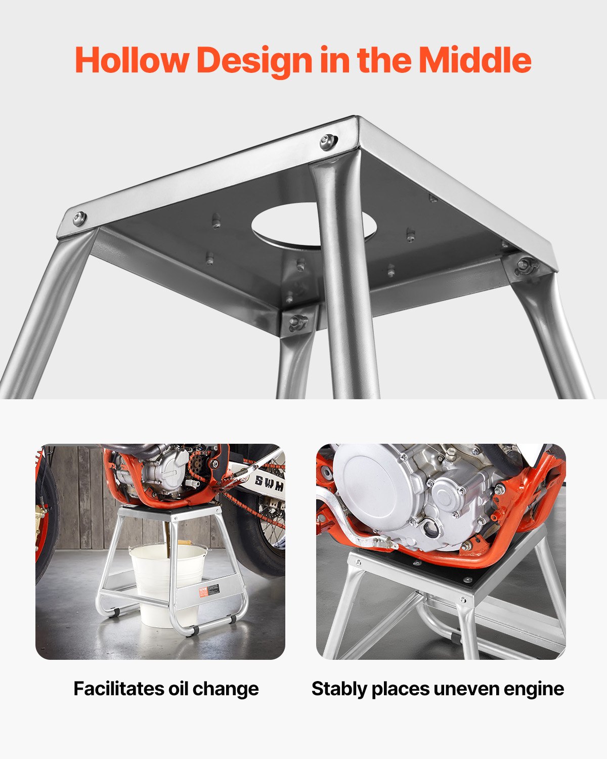 VEVOR Dirt Bike Stand, 1100 lbs Load Capacity Dirtbike Pit Stand, Universal Non-Slip Off-Road Steel Heavy Duty Dirtbike Maintenance Lift, Moto Box Stand for Motorcycle & Powersports Maintainence