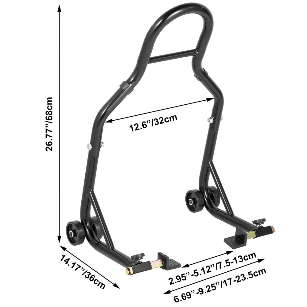 VEVOR Motorcycle Stand Paddock Stand Steel Rear Fork Lift Sport Cast Iron Wheel