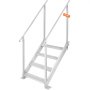 four-step VEVOR dock ladder with aluminum construction and black non-slip steps.