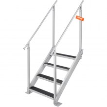 VEVOR Aluminum Dock Ladder Boat Dock Ladder 30-38in Height Adjustable 4 Steps