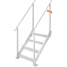 VEVOR Aluminum Dock Ladder Boat Dock Ladder 30-38in Height Adjustable 4 Steps