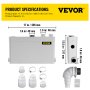 VEVOR 400W Sewerage Macerator Pump for Basement, Kitchen, Sink, Shower, Bathtub, Waste Water Disposal Machine, Elevation up to 21ft, 4 Inlets(2 Sided), White