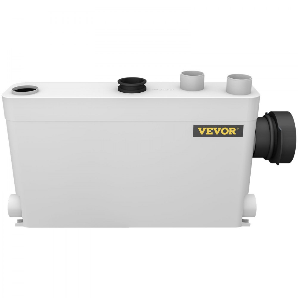 VEVOR Macerator Pump 400W, 5 Inlets(1 Sided) for Basement, Kitchen, Sink, Shower, Bathtub Waste Water Disposal Upflush Machine, Elevation up to 21ft, White