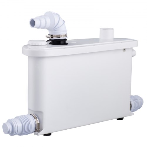 VEVOR Macerator Pump 400W, 4 Inlets for Basement, Kitchen, Toilet, Sink, Shower, Bathtub Waste Water Disposal Upflush Machine, Elevation up to 21ft, White