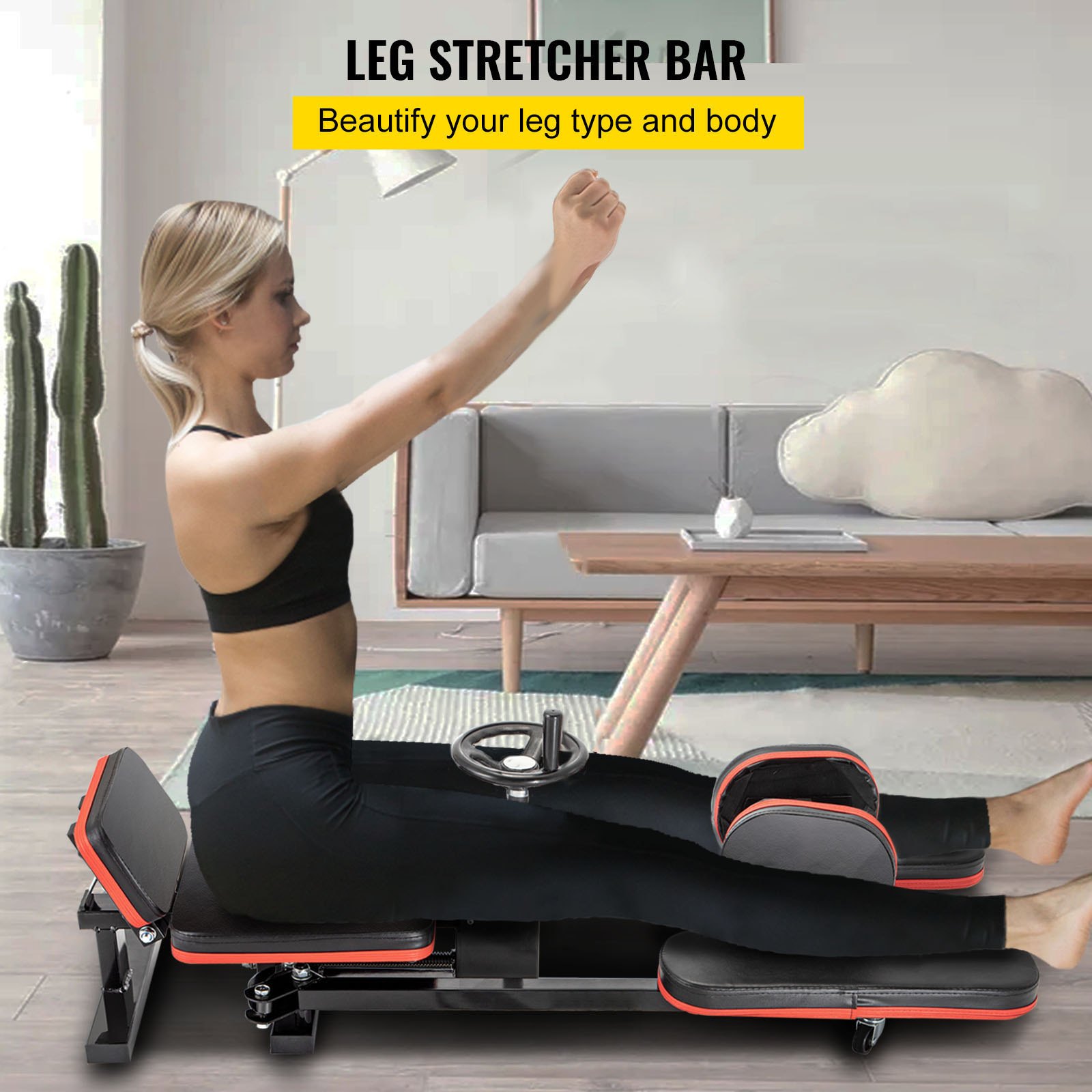 VEVOR Pro Leg Stretcher 220LBS Leg Stretch Machine Heavy Duty Steel Frame Leg Stretching Training Fitness Equipment Leg Stretcher for Home Gym