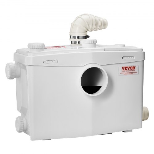 VEVOR Sump Pump Upflush System – 700W Copper Motor, 32.8 Ft Max Head, 9600 L/h Flow, 3 Water Inlets, For Basement Toilet, Shower, Sink, Attic, With Oil Protection & Anti-Microbial Tank