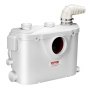 VEVOR Macerator Pump, 500W, 110 L/min(29 GPM) Flow, 26 ft/8 m Head, Macerator Sewerage Toilet Pump with 4 Water Inlets, Waste Water Disposal Upflush Machine for Toilet, Basement, Shower, Sink, Laundry, Bathtub
