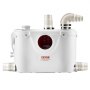 VEVOR Macerator Pump, 500W, 110 L/min(29 GPM) Flow, 26 ft/8 m Head, Macerator Sewerage Toilet Pump with 4 Water Inlets, Waste Water Disposal Upflush Machine for Toilet, Basement, Shower, Sink, Laundry, Bathtub