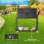 VEVOR 40" Charcoal Grill W/ Adjustable Charcoal Grate and Heavy Duty Outdoor Mobile BBQ Smoker