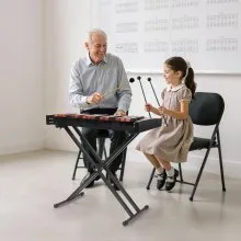 VEVOR Glockenspiel Xylophone, 32 Notes, Wooden Professional Xylophone Percussion Instrument, with Height Adjustable Stand, 4 Mallets, Carrying Bag, Beginner Musical Instrument Kit for Adults and Kids