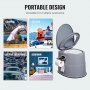 VEVOR Portable Toilet for Camping, Porta Potty with 5L Detachable Inner Bucket & Removable Paper Holder, Commode with Dual Lids, Travel Toilet for Adults Kids Outdoor Camping Car Long Road Trips
