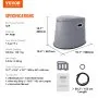 VEVOR Portable Toilet for Camping, Porta Potty with 5L Detachable Inner Bucket & Removable Paper Holder, Commode with Dual Lids, Travel Toilet for Adults Kids Outdoor Camping Car Long Road Trips
