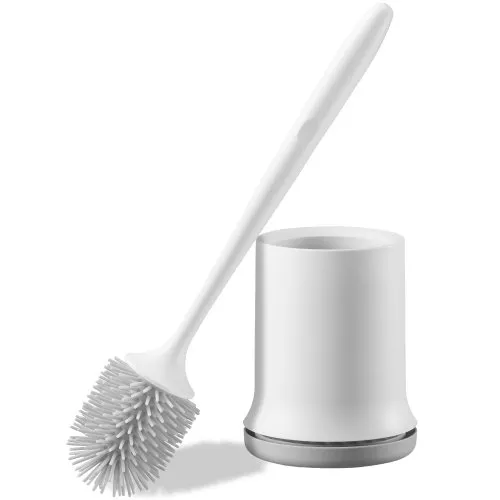 Toilet Brush and Holder Set with PP Handle for Bathroom Deep Cleaning