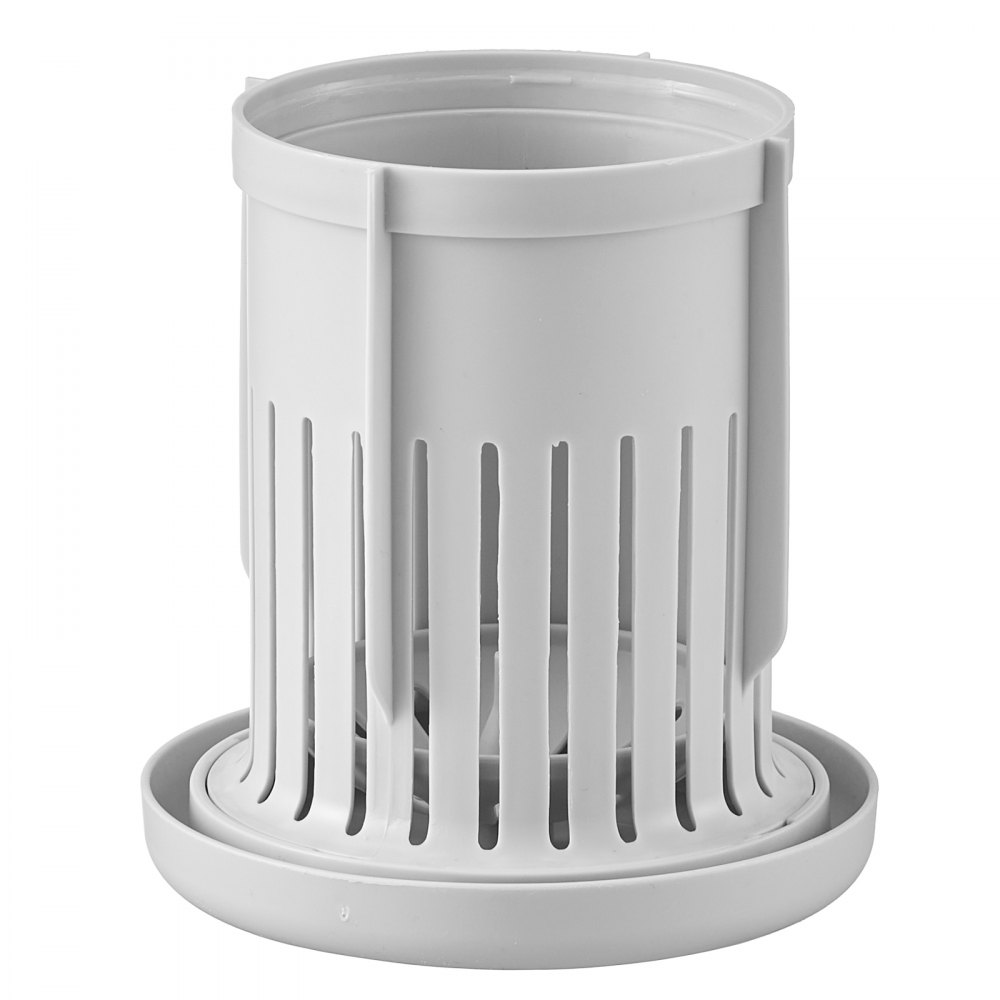VEVOR Toilet Brush and Holder Set, Toilet Bowl Brush and Holder with Comfortable PP Handle, Compact Bathroom Scrubber Cleaner, Deep Cleaning and Drip-Proof, for Bathroom, RV & Toilets (White & Grey)