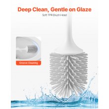 Toilet Brush and Holder Set with PP Handle for Bathroom Deep Cleaning