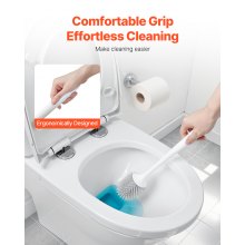 Toilet Brush and Holder Set with PP Handle for Bathroom Deep Cleaning