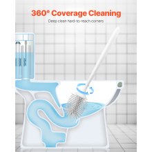 Toilet Brush and Holder Set with PP Handle for Bathroom Deep Cleaning