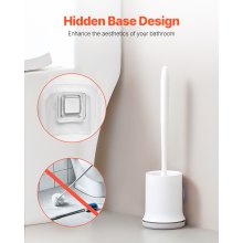 Toilet Brush and Holder Set with PP Handle for Bathroom Deep Cleaning