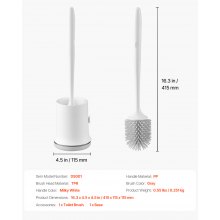 Toilet Brush and Holder Set with PP Handle for Bathroom Deep Cleaning