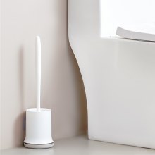 Toilet Brush and Holder Set with PP Handle for Bathroom Deep Cleaning