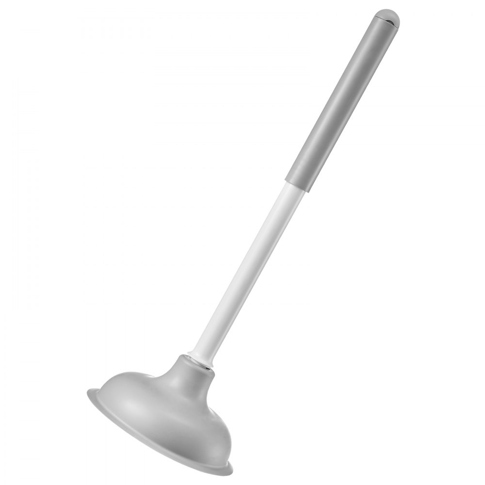VEVOR - Juego de escobilla y desatascador para inodoro, 2 en 1, con soporte ventilado, limpieza profunda de 360° y antigoteo, para baño, caravana e inodoro (blanco y gris)
