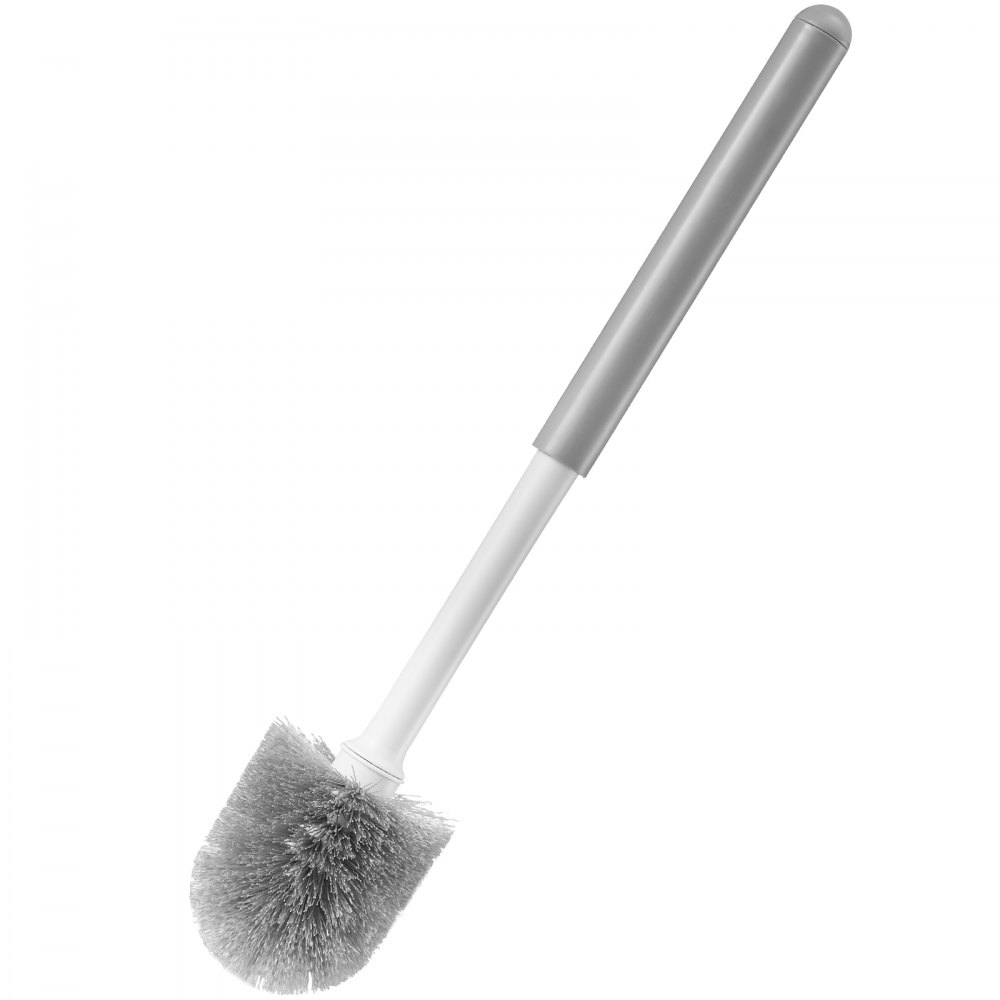 VEVOR - Juego de escobilla y desatascador para inodoro, 2 en 1, con soporte ventilado, limpieza profunda de 360° y antigoteo, para baño, caravana e inodoro (blanco y gris)