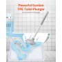 Toilet Brush and Plunger Set with PP Handle for Bathroom Deep Cleaning